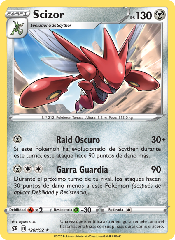 Scizor 128 — Rebel Clash (Spanish Pokémon TCG card)