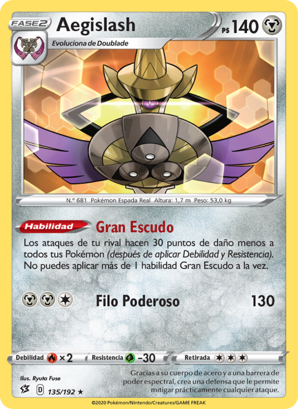 Aegislash 135 — Rebel Clash (Spanish Pokémon TCG card)