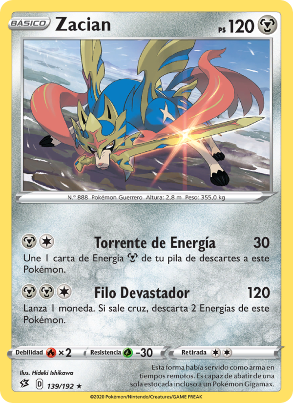 Zacian 139 — Rebel Clash (Spanish Pokémon TCG card)