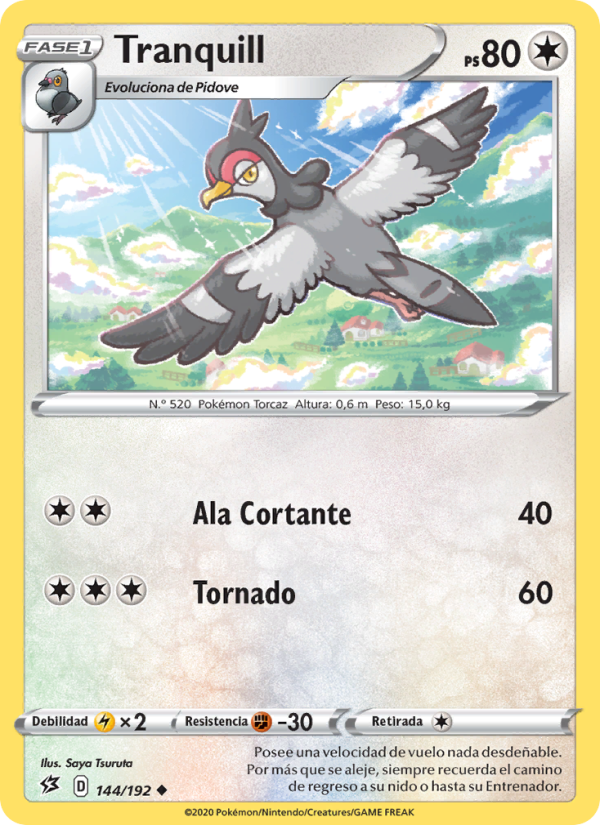 Tranquill 144 — Rebel Clash (Spanish Pokémon TCG card)
