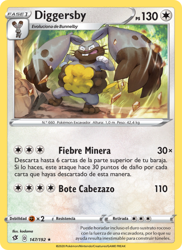 Diggersby 147 — Rebel Clash (Spanish Pokémon TCG card)