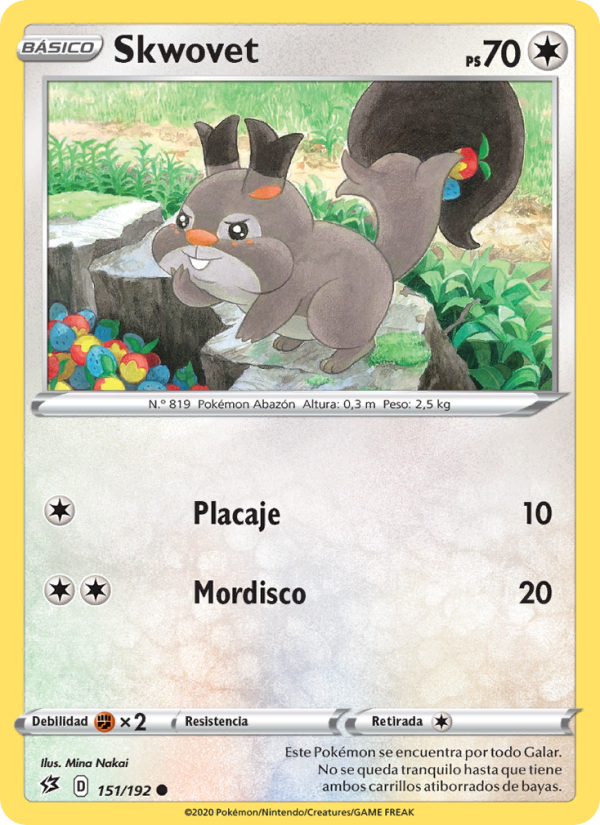 Skwovet 151 — Rebel Clash (Spanish Pokémon TCG card)