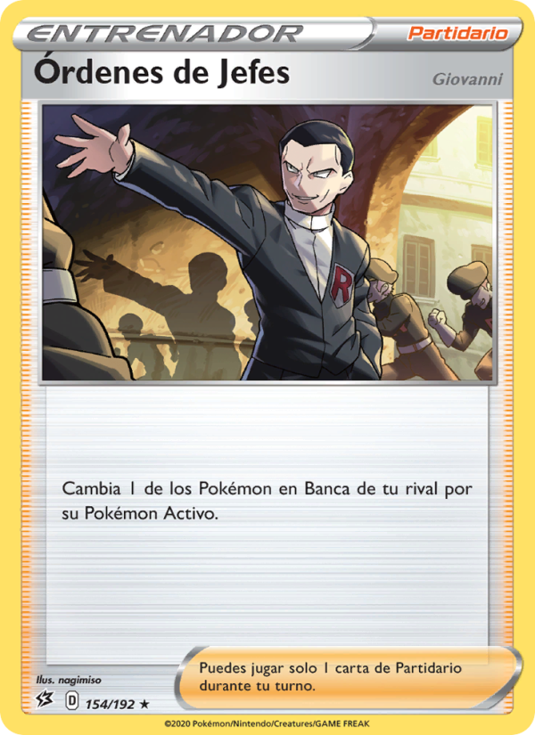 Órdenes de Jefes 154 — Rebel Clash (Spanish Pokémon TCG card)