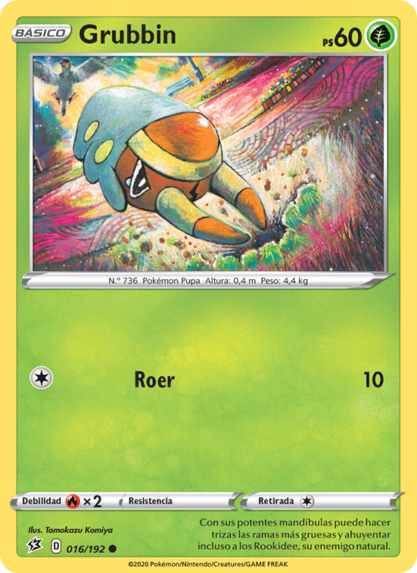 Grubbin 16 — Rebel Clash (Spanish Pokémon TCG card)