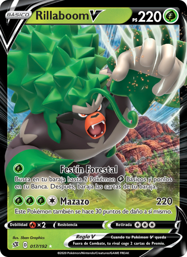 Rillaboom V 17 — Rebel Clash (Spanish Pokémon TCG card)