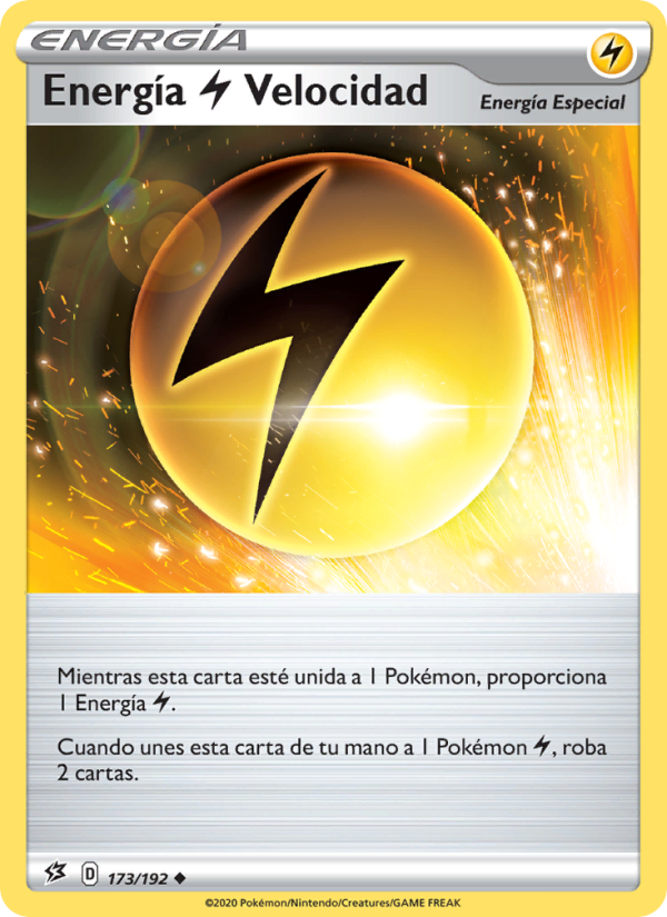 Energía Lightning Velocidad 173 — Rebel Clash (Spanish Pokémon TCG card)