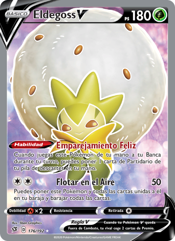 Eldegoss V 176 — Rebel Clash (Spanish Pokémon TCG card)