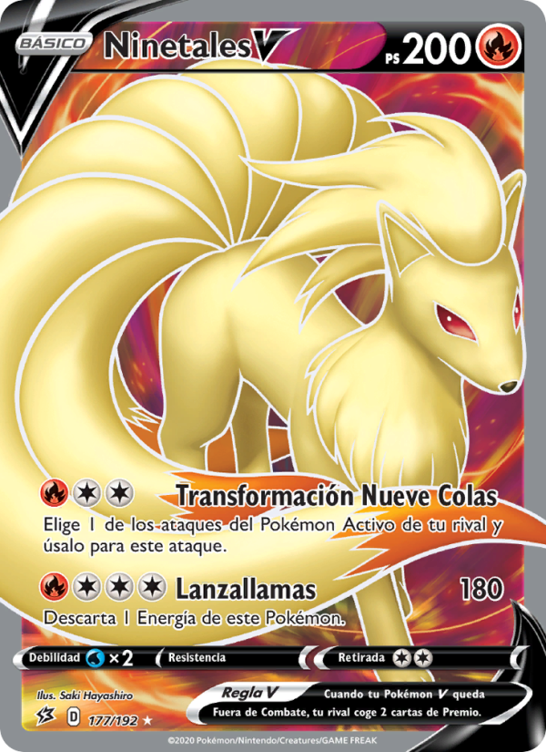 Ninetales V 177 — Rebel Clash (Spanish Pokémon TCG card)