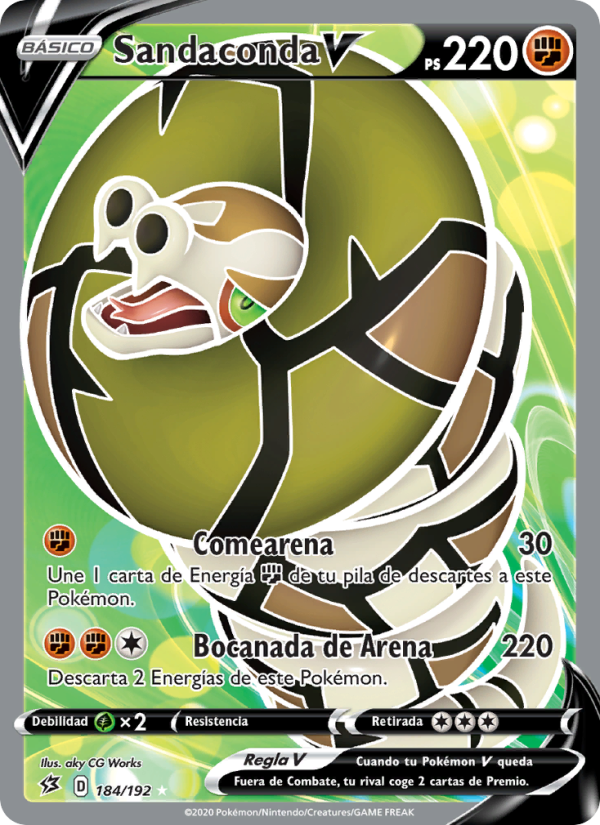 Sandaconda V 184 — Rebel Clash (Spanish Pokémon TCG card)