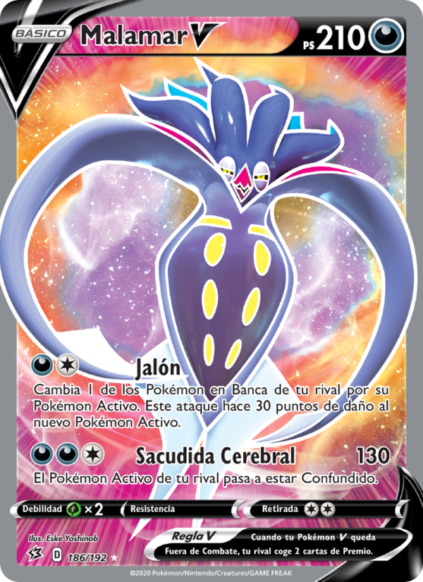 Malamar V 186 — Rebel Clash (Spanish Pokémon TCG card)