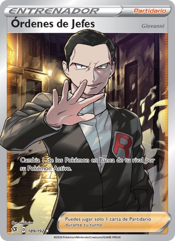 Órdenes de Jefes 189 — Rebel Clash (Spanish Pokémon TCG card)