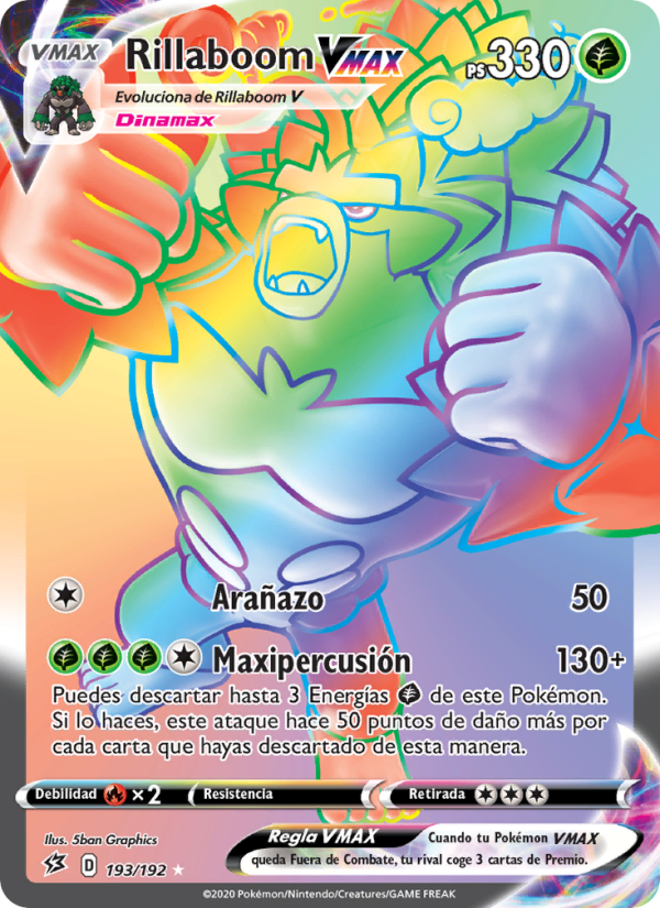 Rillaboom VMAX 193 — Rebel Clash (Spanish Pokémon TCG card)