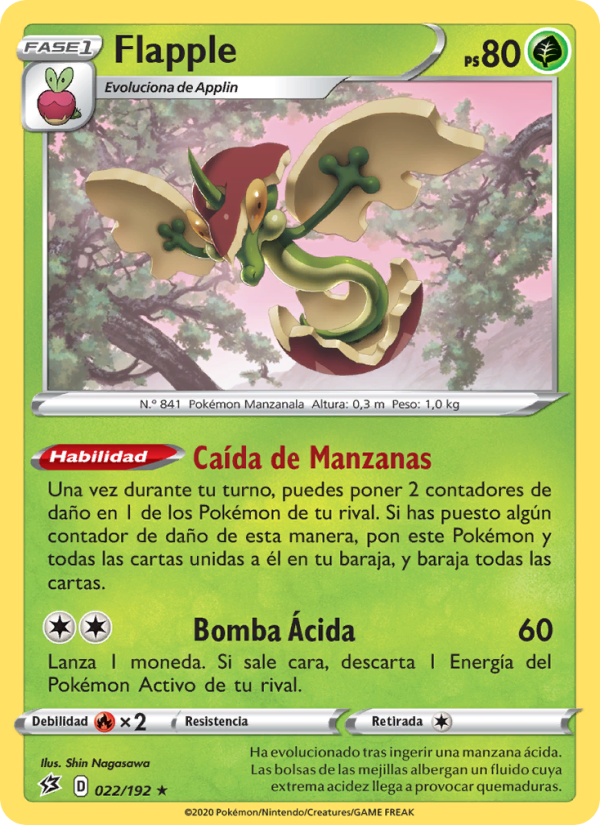 Flapple 22 — Rebel Clash (Spanish Pokémon TCG card)