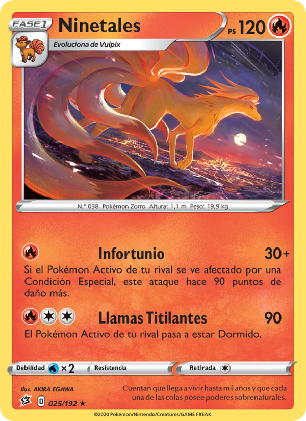 Ninetales 25 — Rebel Clash (Spanish Pokémon TCG card)