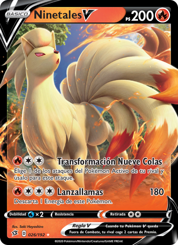 Ninetales V 26 — Rebel Clash (Spanish Pokémon TCG card)