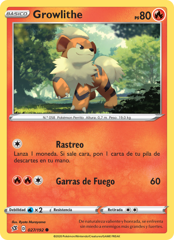 Growlithe 27 — Rebel Clash (Spanish Pokémon TCG card)