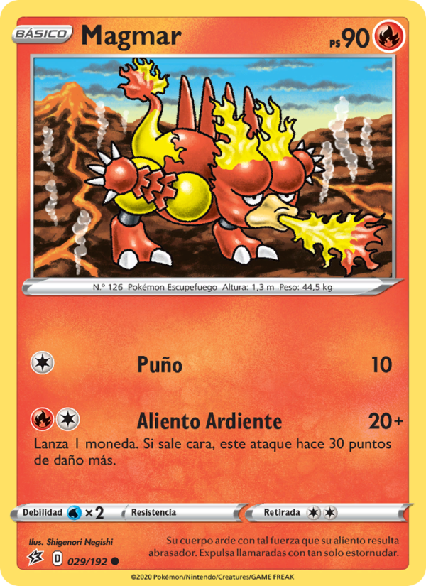 Magmar 29 — Rebel Clash (Spanish Pokémon TCG card)