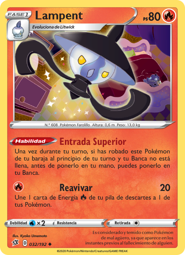 Lampent 32 — Rebel Clash (Spanish Pokémon TCG card)