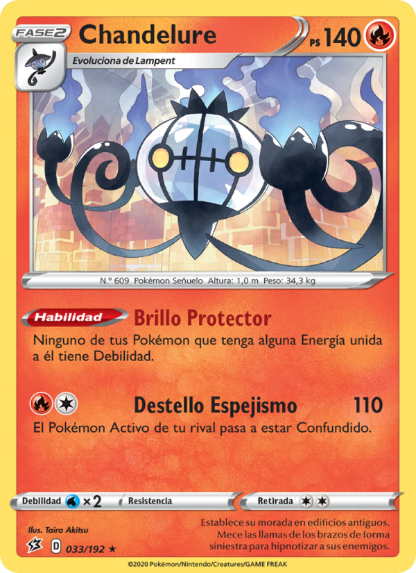 Chandelure 33 — Rebel Clash (Spanish Pokémon TCG card)