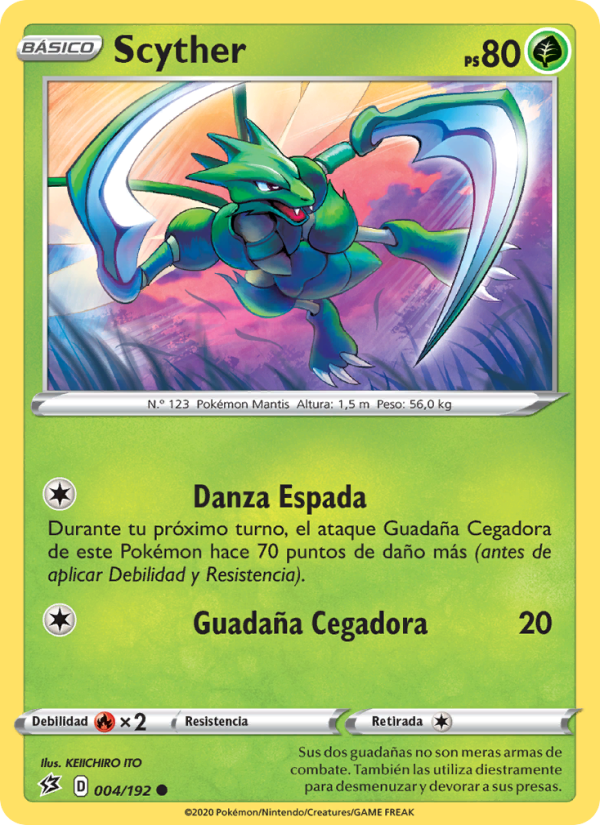 Scyther 4 — Rebel Clash (Spanish Pokémon TCG card)