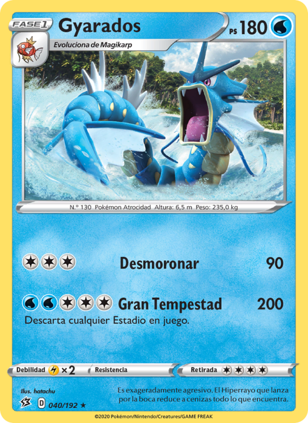Gyarados 40 — Rebel Clash (Spanish Pokémon TCG card)