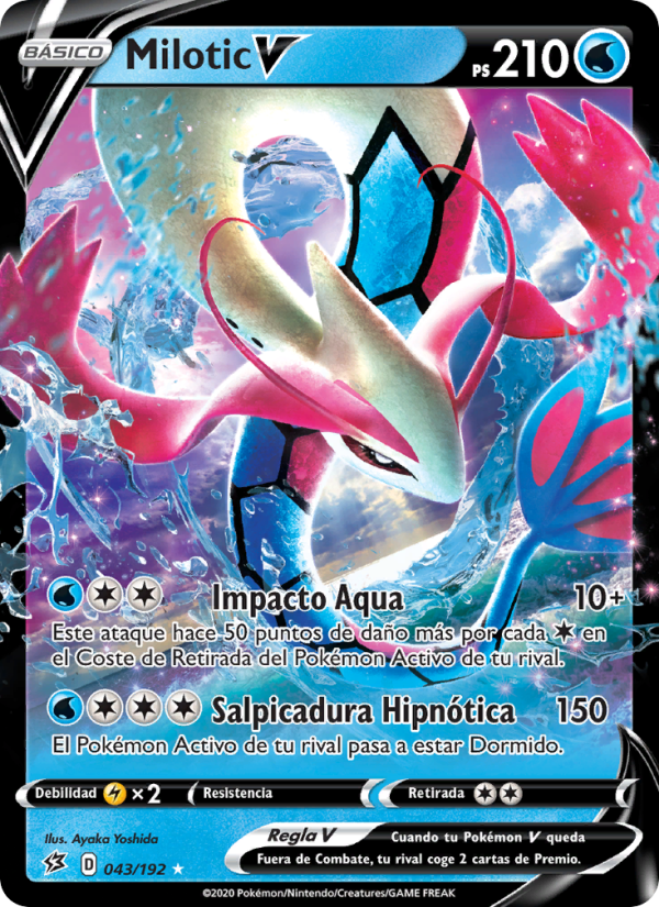 Milotic V 43 — Rebel Clash (Spanish Pokémon TCG card)