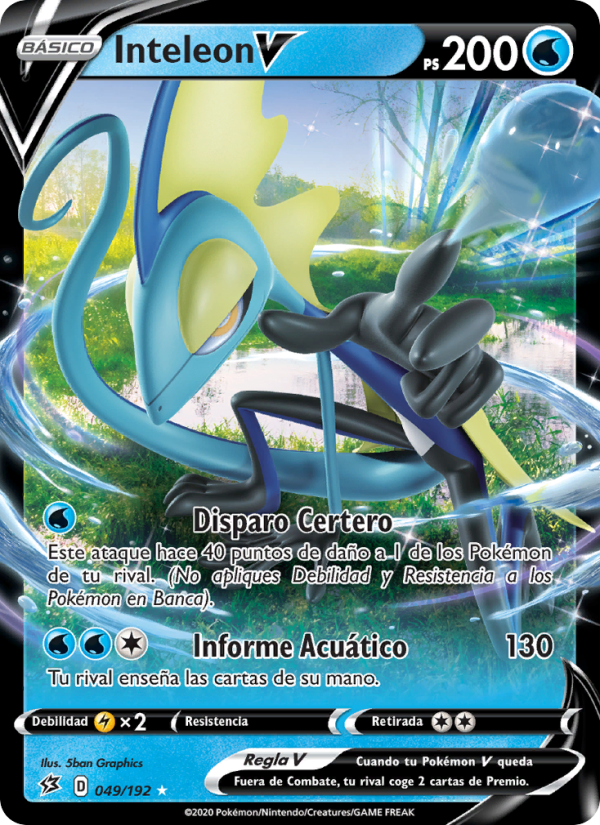 Inteleon V 49 — Rebel Clash (Spanish Pokémon TCG card)