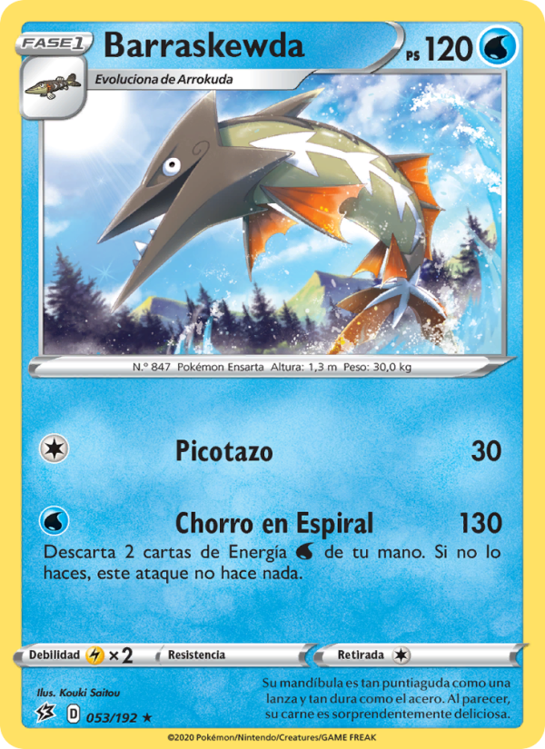 Barraskewda 53 — Rebel Clash (Spanish Pokémon TCG card)