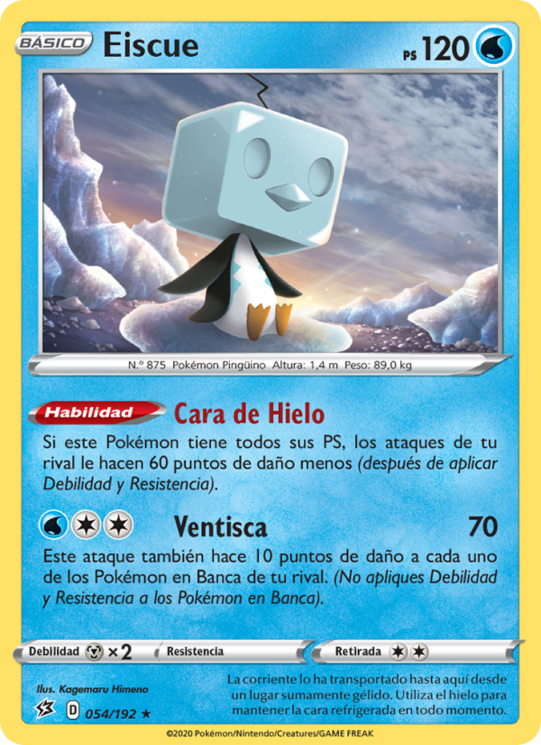 Eiscue 54 — Rebel Clash (Spanish Pokémon TCG card)