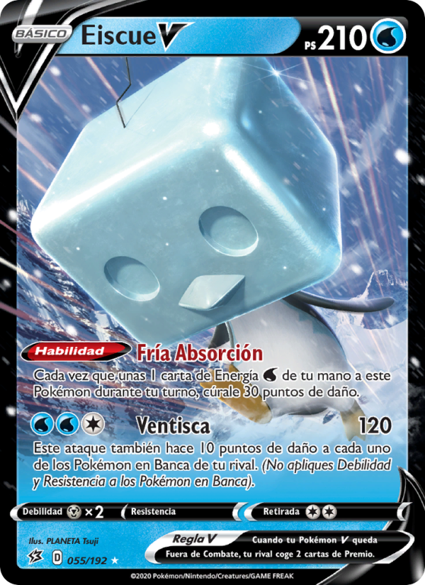 Eiscue V 55 — Rebel Clash (Spanish Pokémon TCG card)