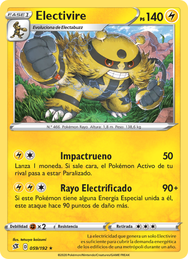 Electivire 59 — Rebel Clash (Spanish Pokémon TCG card)
