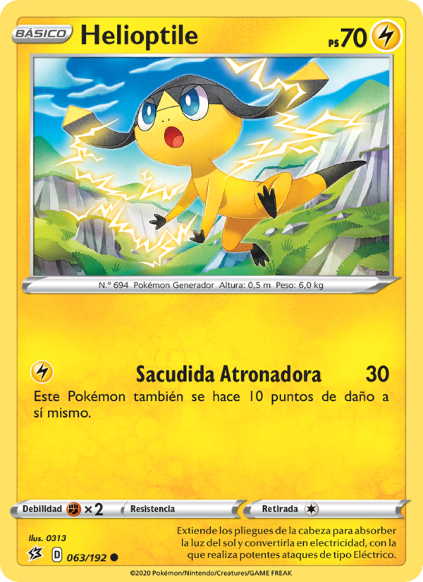 Helioptile 63 — Rebel Clash (Spanish Pokémon TCG card)