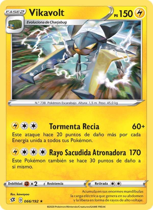 Vikavolt 66 — Rebel Clash (Spanish Pokémon TCG card)