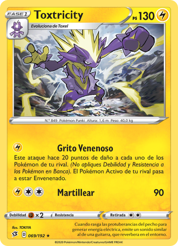 Toxtricity 69 — Rebel Clash (Spanish Pokémon TCG card)