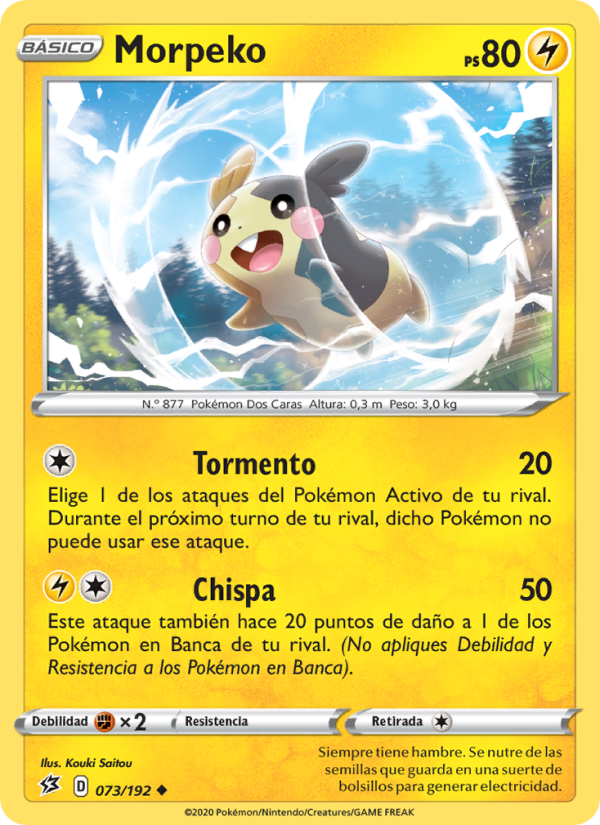 Morpeko 73 — Rebel Clash (Spanish Pokémon TCG card)