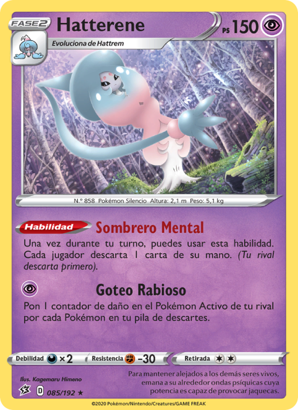 Hatterene 85 — Rebel Clash (Spanish Pokémon TCG card)
