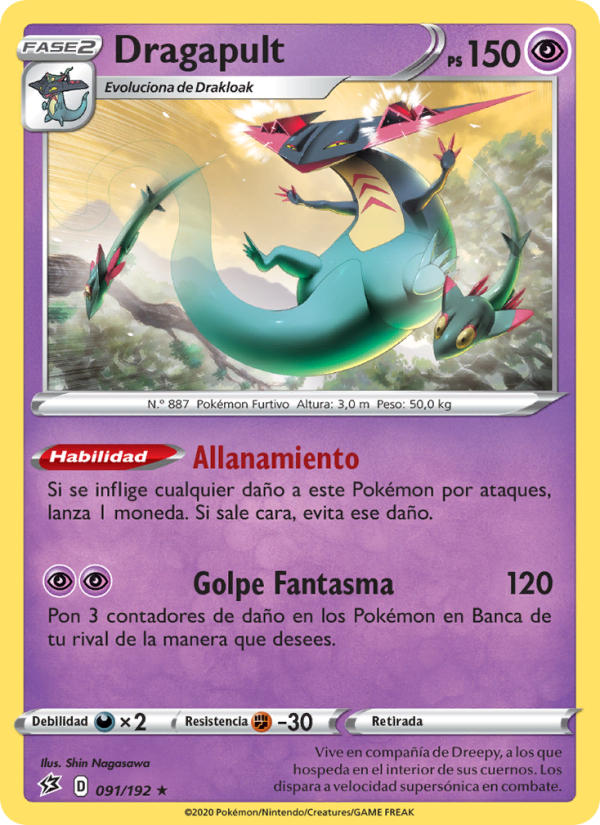 Dragapult 91 — Rebel Clash (Spanish Pokémon TCG card)