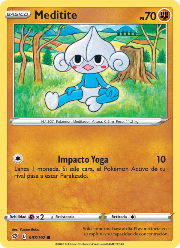 Meditite 97 — Rebel Clash (Spanish Pokémon TCG card)