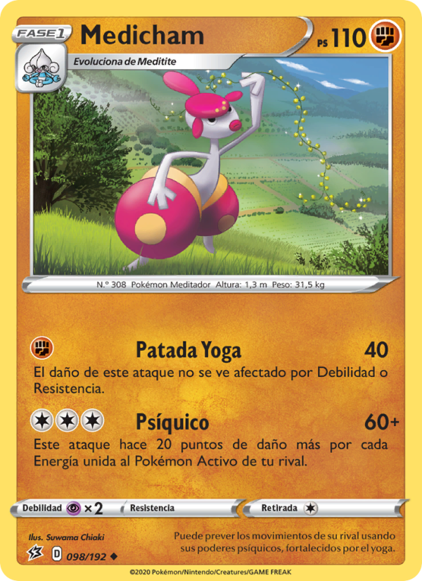 Medicham 98 — Rebel Clash (Spanish Pokémon TCG card)