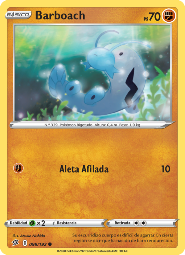 Barboach 99 — Rebel Clash (Spanish Pokémon TCG card)
