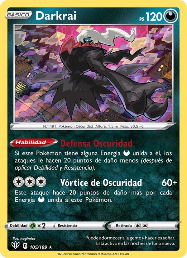 Darkrai 105 — Darkness Ablaze (Spanish Pokémon TCG card)