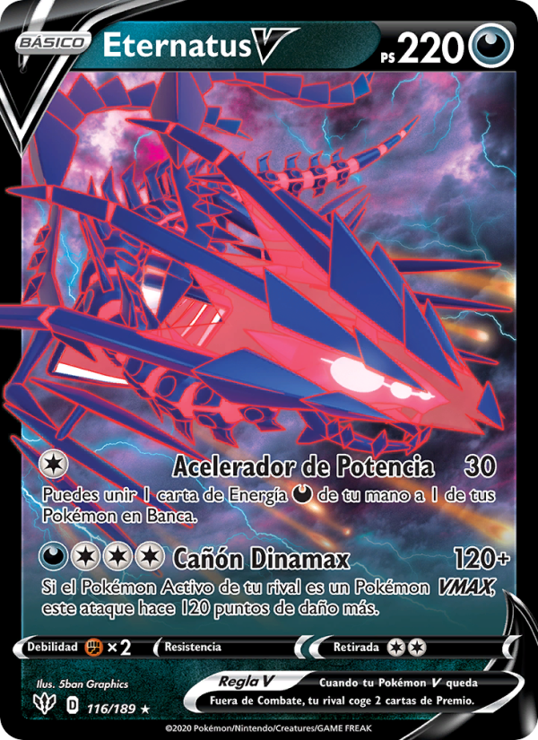 Eternatus V 116 — Darkness Ablaze (Spanish Pokémon TCG card)