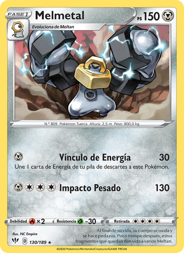 Melmetal 130 — Darkness Ablaze (Spanish Pokémon TCG card)