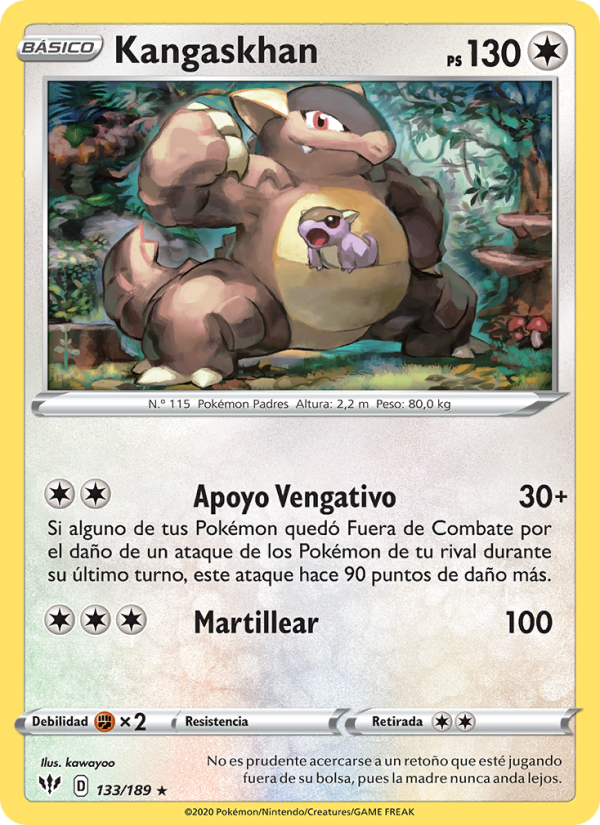 Kangaskhan 133 — Darkness Ablaze (Spanish Pokémon TCG card)
