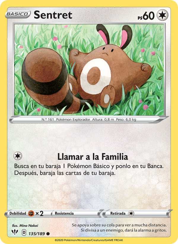 Sentret 135 — Darkness Ablaze (Spanish Pokémon TCG card)