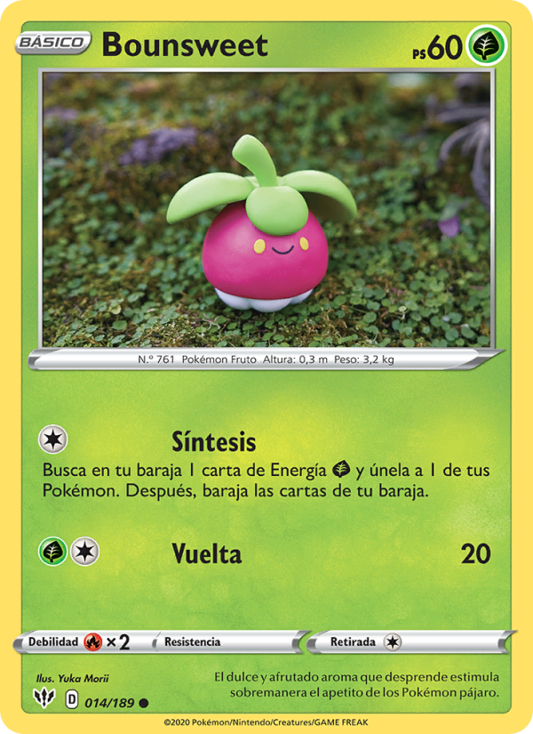 Bounsweet 14 — Darkness Ablaze (Spanish Pokémon TCG card)