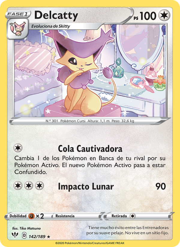 Delcatty 142 — Darkness Ablaze (Spanish Pokémon TCG card)