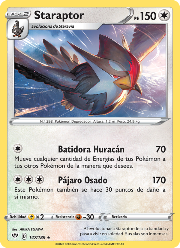 Staraptor 147 — Darkness Ablaze (Spanish Pokémon TCG card)