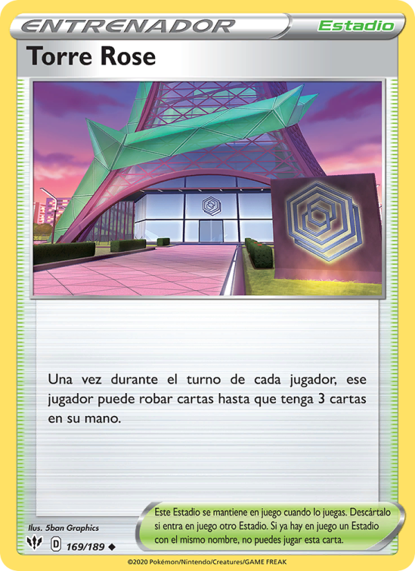 Torre Rose 169 — Darkness Ablaze (Spanish Pokémon TCG card)
