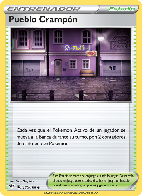 Pueblo Crampón 170 — Darkness Ablaze (Spanish Pokémon TCG card)